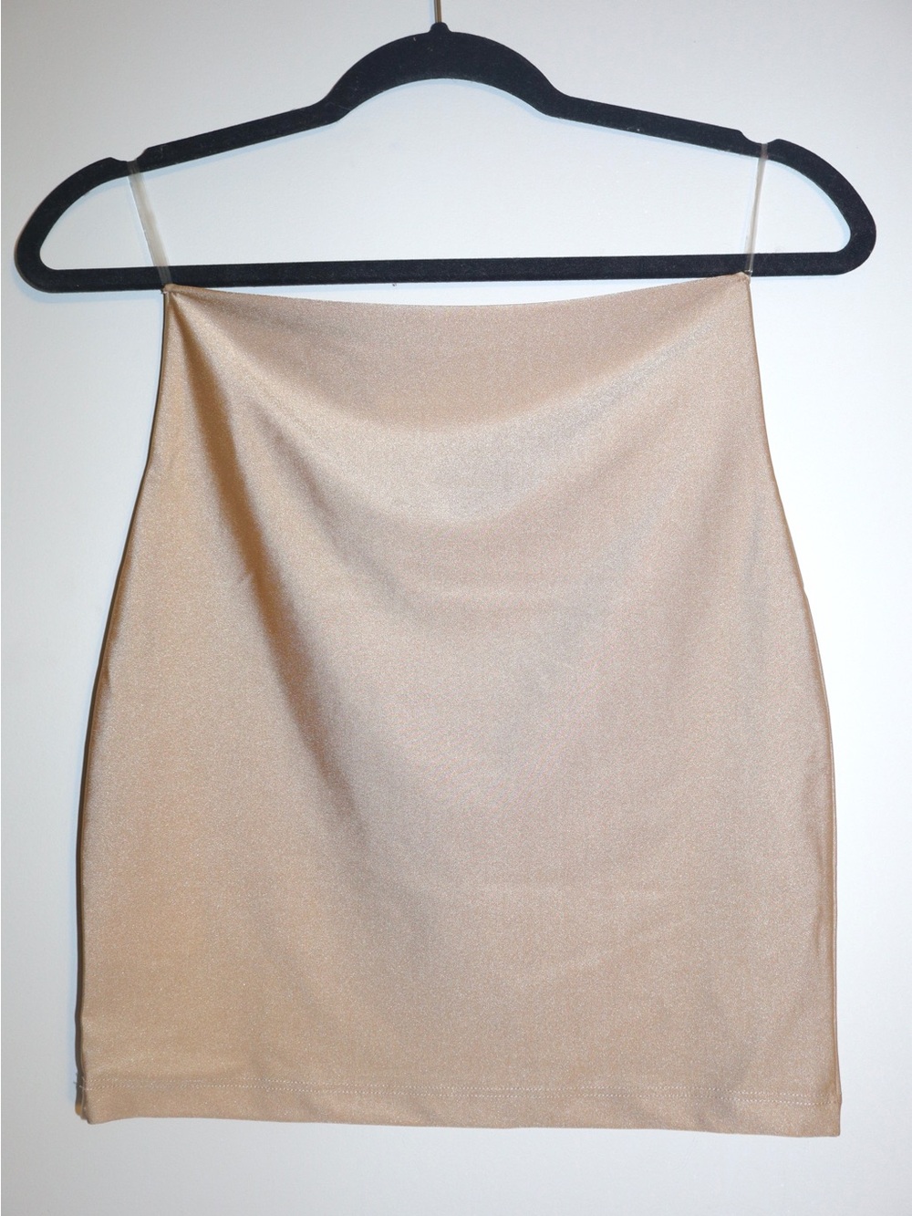 Sleek Champagne Pencil Skirt - Form-Fitting Style